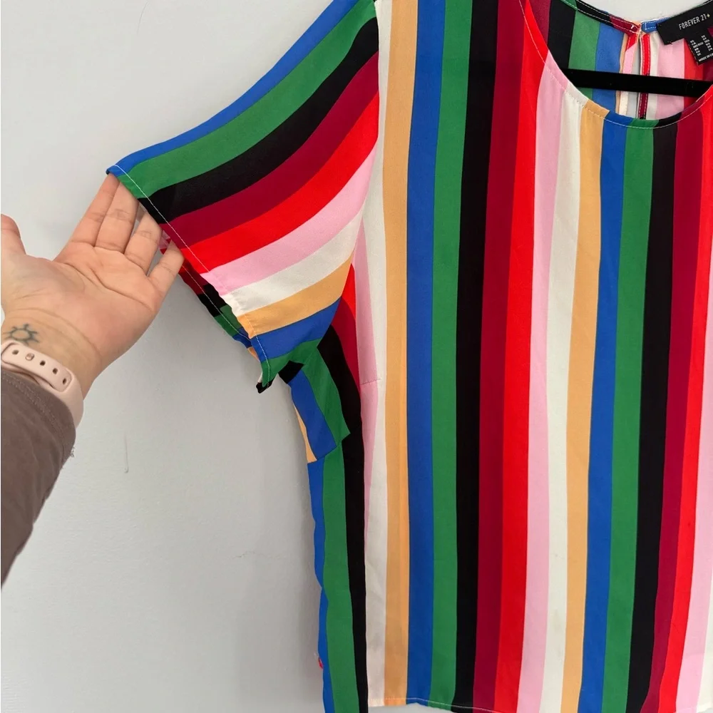 Forever 21 Plus Size 3X Multicolor Stripe Top - Picture 3 of 4
